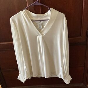 Designer Magaschoni Cream Lined Blouse